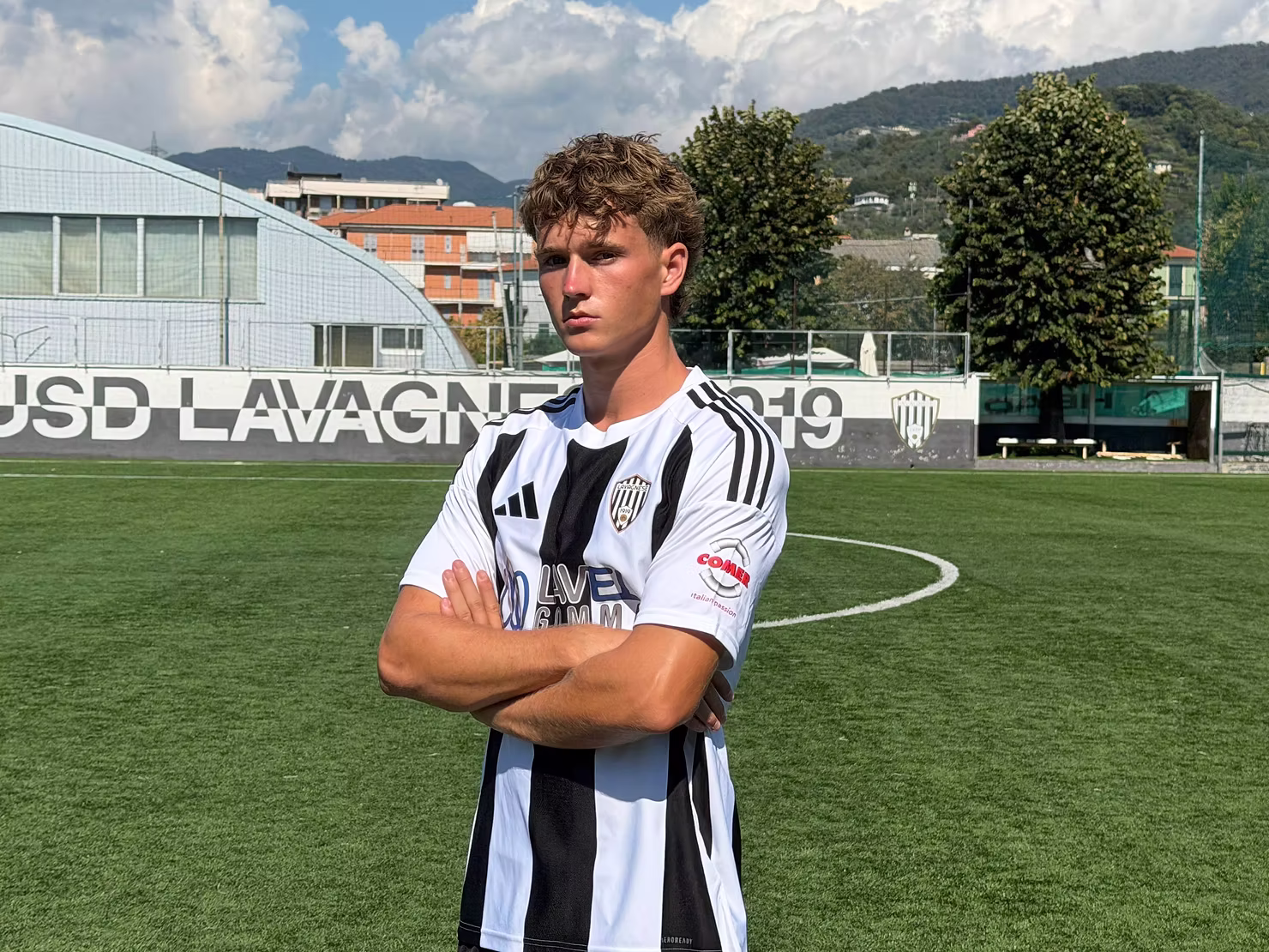 Max Harris con la maglia della U.D.S. Lavagnese 1919