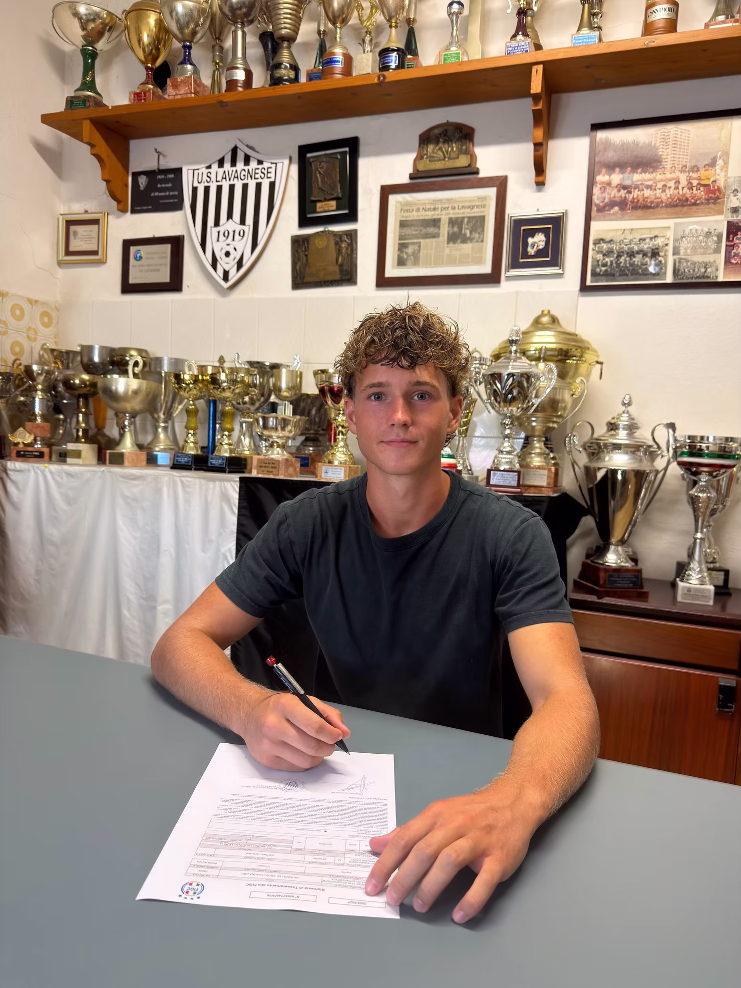 Max Harris al campo della Lavagnese